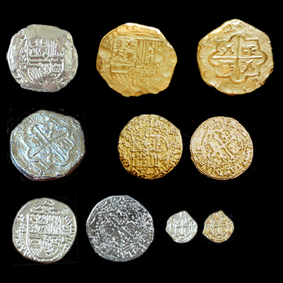 Pirate Coins, Replica Doubloons, Top Quality Cast Pewter 